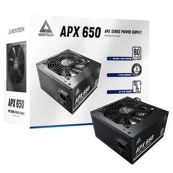 Блок питания Montech APX 650W / ATX 2.43, APFC, 80 PLUS Standard, DC-DC, 120mm fan, non-modular / XWYA11-650W