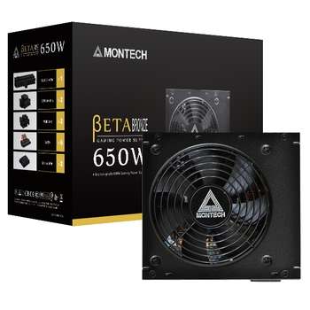 Блок питания Montech BETA 650W / ATX 2.43, APFC, 80 PLUS Bronze, Japan main caps, 120mm fan, non-modular / BETA650