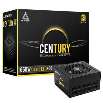 Блок питания Montech CENTURY 650W / ATX 2.43, APFC, 80 PLUS Gold, Full Bridge LLC, DC-DC, Japan caps, 120mm fan, full modular / CENTURY650