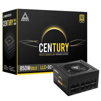 Блок питания Montech CENTURY 850W / ATX 2.43, APFC, 80 PLUS Gold, Full Bridge LLC, DC-DC, Japan caps, 120mm fan, full modular / CENTURY850