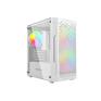 Корпус Powercase Mistral Micro Z3W Mesh LED, Tempered Glass, 2x 140mm + 1х 120mm 5-color fan, белый, mATX