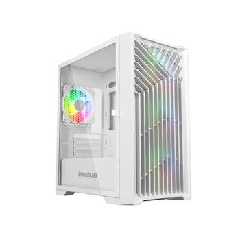 Корпус Powercase Mistral Micro X4W, Tempered Glass, 4х 120mm 5-color fan, белый, mATX