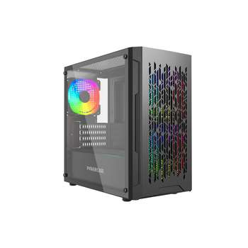 Корпус Powercase Mistral Micro D3B ARGB, Tempered Glass, 2x 140mm ARGB PWM+1x 120mm ARGB PWM, чёрный, mATX