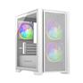 Корпус Powercase Alisio Micro Z3W ARGB, Tempered Glass, 3x 120mm ARGB fan, белый, mATX