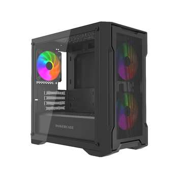 Корпус Powercase Mistral Micro X3B ARGB, Tempered Glass, 3x 120mm ARGB PWM Fan, чёрный, mATX