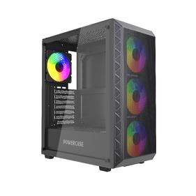 Корпус Powercase Mistral S4B, Tempered Glass, 4x 120mm FRGB Fans, чёрный, ATX
