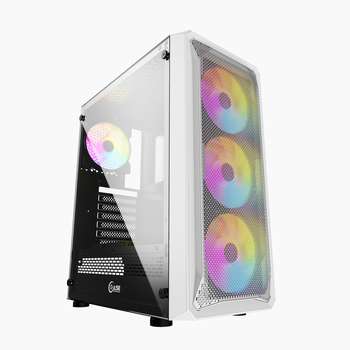 Корпус Powercase Mistral Z4 White, Tempered Glass, Mesh, 4x 120mm 5-color LED fan, белый, ATX