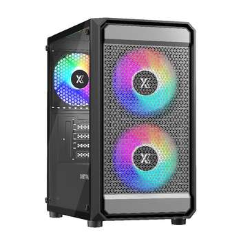 Корпус XASTRA A303M 3FRGB Black mATX/Mesh/ tempered glass / 2x140mm + 1x120mm  FRGB fans/ A303M-2FC14F-1FC12F