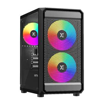 Корпус XASTRA A303M 3ARGB Black mATX/Mesh/ tempered glass / 2x140mm + 1x120mm ARGB PWM fans/ Door/  A303M-2FC14A-1FC12A-D