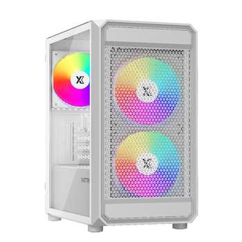 Корпус XASTRA A303M 3ARGB White mATX/Mesh/ tempered glass / 2x140mm + 1x120mm ARGB PWM fans/ Door/ A303M-2FC14A-1FC12A-D-WH