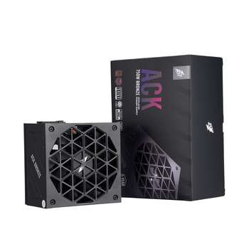 Блок питания 1STPLAYER ACK BRONZE 750W Black / ATX 3.1, PCIe 5.1, APFC, 80 PLUS Bronze, Double Forward, full Teapo caps, 140mm fan, non-modular / HA-750AA2