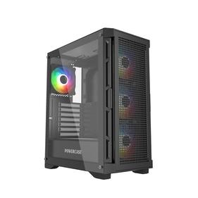 Корпус Powercase Ultimate Black, Tempered Glass, 4x 120mm ARGB fans, ARGB HUB, чёрный, ATX