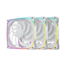 Кулер Geometric Future Комплект вентиляторов  Squama 2503W-14 Triple Pack / 140mm, PWM, 2400 RPM, 91.15 CFM, 34.0 dBA, 5V ARGB, White / 1F2503W314000
