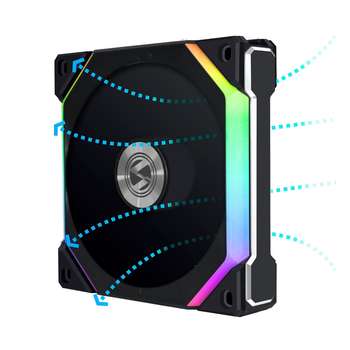 Кулер LIAN LI Вентилятор UNI FAN SL120 V2 Reverse Black /UF-RSL120V2-1B/ 120x120x28мм  / G99.12RSLV21B.R0