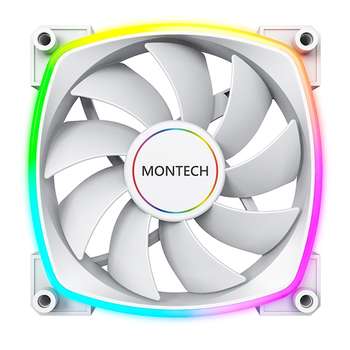 Кулер Montech Вентилятор AX140 PWM White / 140mm, 4pin PWM, 3pin ARGB, 600-1600RPM, 90.5CFM, 27.9dBA, Rifle bearing / AX140W