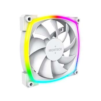 Кулер Montech Комплект вентиляторов  AX120 PWM White / 120mm, 4pin PWM, 3pin ARGB, 800-1600RPM, 59.0CFM, 27.0dBA, Rifle bearing / AX120W3P