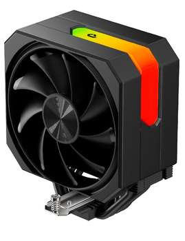 Кулер upHere UP1KC4 Black / 4HPx6mm, 230W TDP, single tower, 1x120mm fan, 600-1650RPM, 68 CFM, 25dBA, ARGB cover / UP1KC4