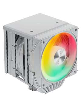 Кулер upHere UE2TC8 White ARGB / 8HPx6mm, 280W TDP, dual tower, 2x120mm ARGB fans, 600-1650RPM, 68 CFM, 25dBA / UE2TC8