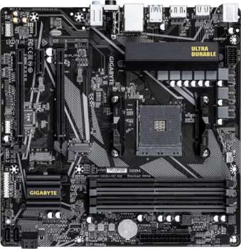 Материнская плата Gigabyte B550M DS3H AC R2 Soc-AM4 AMD B550 4xDDR4 mATX AC`97 8ch GbLAN RAID+HDMI+DP