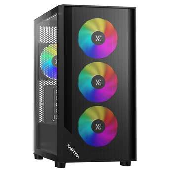 Корпус XASTRA A401M 4ARGB Black mATX/Mesh /Screwless full-size TG/ 4x120mm ARGB PWM fans/ A401M-4FC12A-BK