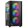 Корпус XASTRA A401M 4ARGB Black mATX/Mesh /Screwless full-size TG/ 4x120mm ARGB PWM fans/ A401M-4FC12A-BK