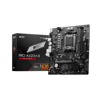 Материнская плата MSI PRO A620M-B A620, AM5, 2*DDR5, 1*PCIEx16, 1*PCIEx1, 1*M.2, 6*USB3.2Gen1, 6*USB2.0, 4*SATA3.0, 2.5G, VGA, HDMI, M-ATX, RTL