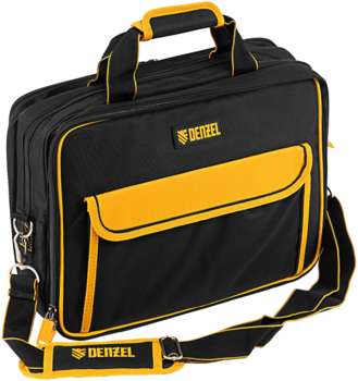 Сумка для инструментов DENZEL 90295 10л 3отд. 28карм. черный/желтый