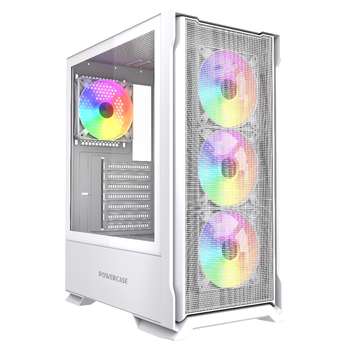 Корпус Powercase Mistral AZ4W ARGB, Tempered Glass, 4x 120mm ARGB Fans, белый, ATX