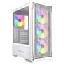 Корпус Powercase Mistral AZ4W ARGB, Tempered Glass, 4x 120mm ARGB Fans, белый, ATX