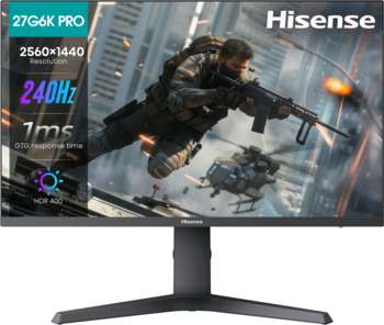 Монитор HISENSE 27" 27G6K-PRO черный IPS LED 1ms 16:9 HDMI матовая 1000:1 320cd 89гр/89гр 2560x1440 240Hz FreeSync Premium DP 2K 5.5кг