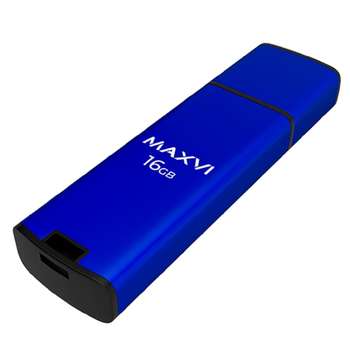 USB-носитель Maxvi USB Drive 16GB MP2 blue, монолит с колпачком, ABS пластик + металл, USB 2.0