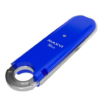 USB-носитель Maxvi USB Drive 16GB P2 blue, монолит с колпачком, ABS пластик, USB 2.0
