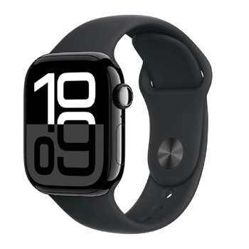 Умные часы, браслет Apple Watch Series 10 42mm Jet Black Aluminium Case with Black Sport Band - S/M