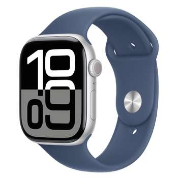 Умные часы, браслет Apple Watch Series 10 42mm Silver Aluminium Case with Denim Sport Band - S/M