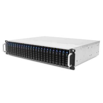 Хранилище данных AIC Корпус XJ1-20246-02 2U 24x 2.5" hot-swap bays, hot-swap  with dual SAS 12G expander controller, dual BMC, tool-less HDD tray, 550W 1+1 hot-swap redundant 80+ platinum, tool-less rail kit 35X series