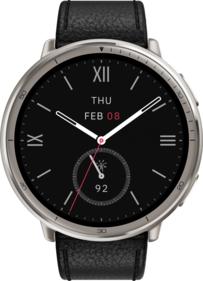 Умные часы, браслет AMAZFIT Смарт-часы Active 2R A2437 Premium 43.9мм 1.32" AMOLED корп.серебристый рем.черный разм.брасл.:150-210мм