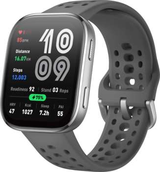 Умные часы, браслет AMAZFIT Смарт-часы Bip 6 A2435 1.97" AMOLED корп.угольно-серый рем.серый разм.брасл.:130-195мм