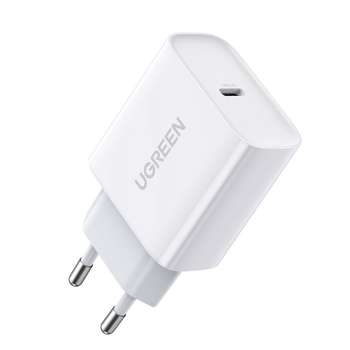 Автомобильная зарядка для устройств UGREEN Зарядное устройство CD137  Fast Charging Power Adapter With PD 20W EU. Цвет: белый