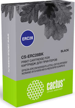Матричный картридж CACTUS Картридж матричный CS-ERC28BK ERC28 12.7x3.1 черный для Epson ERC28/M2000/FUJITSU-29745/AT3000/NORAND-815/4000/4815/4820/DP815/NP815