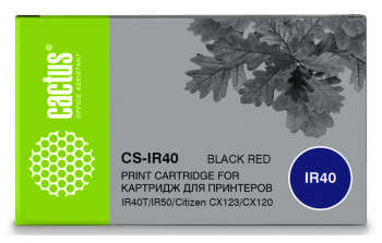 Матричный картридж CACTUS Картридж матричный CS-IR40 черный/красный для Citizen IR40T/IR50 CX123/CX120