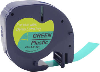 Матричный картридж CACTUS Картридж ленточный CS-LT-91204 91204 черный на зеленом 12x4 для Dymo Letra Tag LT-100H