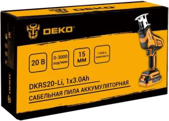 Пила сабельная DEKO Сабельная пила DKRS20-Li аккум. 3000ход/мин