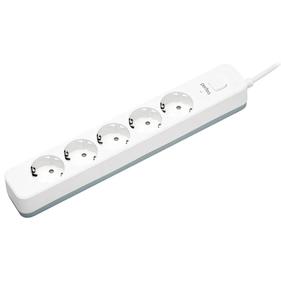 Сетевой фильтр Perfeo "POWER STREAM", 2500W, 5.0м, 5 розеток, белый