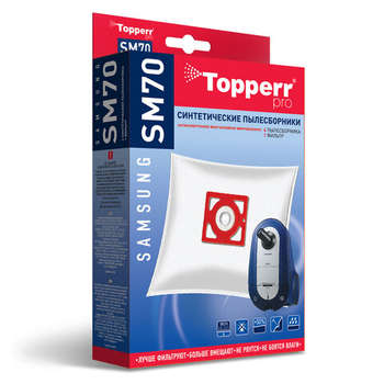Аксессуар для пылесоса TOPPERR Мешок для пылесоса  синтетический SM 70, SAMSUNG, КОМПЛЕКТ 4 шт., 1406