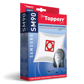 Аксессуар для пылесоса TOPPERR Мешок для пылесоса  синтетический SM 90, SAMSUNG, КОМПЛЕКТ 4 шт., 1407