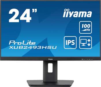 Монитор IIYAMA 23.8" ProLite XUB2493HSU-B7 черный IPS LED 16:9 HDMI M/M матовая HAS Piv 300cd 178гр/178гр 1920x1080 100Hz DP FHD USB 4.6кг