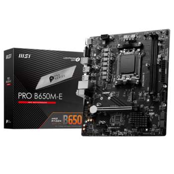 Материнская плата MSI PRO B650M-E B650, AM5, 2*DDR5, 1*PCIEx16, 1*PCIEx1, 1*M.2, 6*USB3.2Gen1, 6*USB2.0, 4*SATA3.0, 1G, VGA, HDMI, M-ATX, RTL