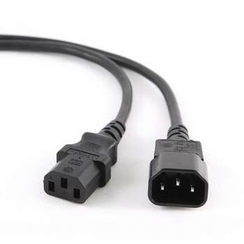 Кабель питания Cablexpert сист.блок-монитор PC-189-1-1.8M, 1.8м, C13-C14, Сечение провода 3x1кв.мм., черный, с заземлением {100}