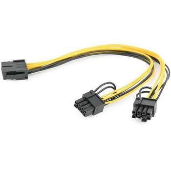Кабель питания Cablexpert CC-PSU-85 PCI-Express 6-пин на 6+2 пин x 2 шт., 0.3 м  {500}