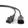 Кабель питания Cablexpert сист.блок-монитор PC-189-10, 3.0м, C13-C14, 6А, Сечение провода: 0,5 мм2, черный, с заземлением {75}